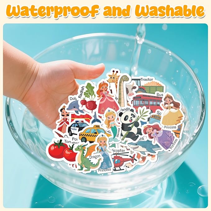 6 Sets Reusable Sticker Books for Toddlers 3+ Years, Jelly Sticker Book for Kids, Travel Stickers Activity Book Travel Toys for Toddlers