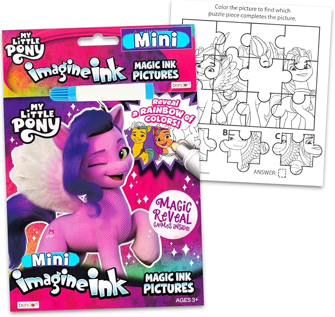 My Little Pony Imagine Ink Coloring Super Set - Bundle of 3 "MLP Mess-Free Coloring Books for Kids |My Little Pony Party Favors and Activities