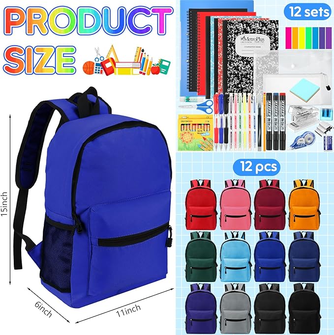 Gilprop 804 Pcs Christmas Gifts Bulk Back to School Supplies, 12 Set Operation Christmas Gift Backpack & Notebooks Pen Folders for 2026 Elementary Middle High Students 4-12 Grades Essential Bundle