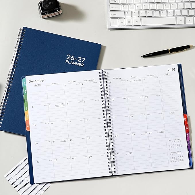 Planner 2026-2027, Academic Planner 2026-2027 - 2026-2027 Weekly and Monthly Planner, A4(9" x 11"), July 2026 - June 2027, Storage Pocket, Daily Agenda Book, College Organizer Notebook, Teacher Student Planning Book with Tabs, Blue