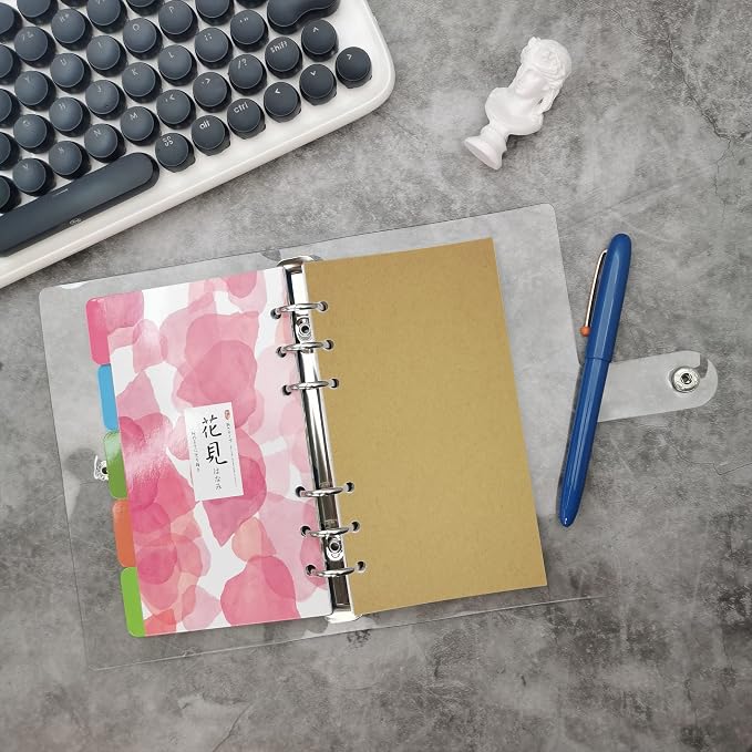 Zelten 1 Pack A6 45 Sheets/90 Pages Kraft Loose Leaf Punched Paper Refills Paper for 6 Hole Binder Personal Organizer Diary Notebook Refillable Planner
