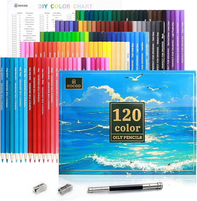 120 Colored Pencils for Adult Coloring Books, Drawing Coloring Pencils for kids, Soft Core Colored Pencil with Sharpener for Coloring, Drawing, Sketching