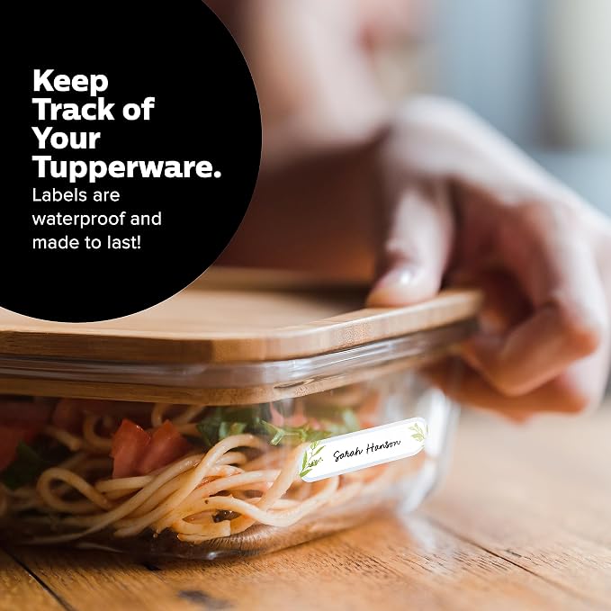 ThreeKin Waterproof Labels for Bottles and Containers - Custom Stickers - All-Purpose and Personalizable - Dishwasher, Freezer and Microwave Safe - BPA-Free - USA-Owned (Greenery, 72pcs)