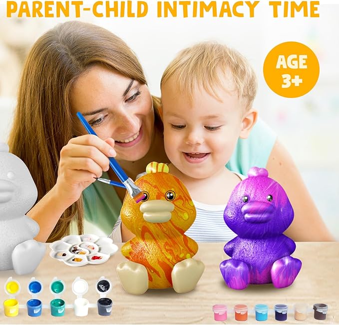 Goody King Paint Your Own Duck Lamp Kit, DIY Duck Night Light, Arts & Crafts for Kids Ages 8-12, Painting Kit for Kids, Art Supplies Birthday Party Holiday Gift for Teens Girls Boys Age 3 4 5 6 7 8+