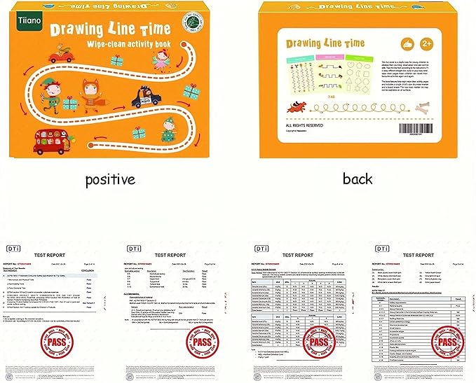 Tiiano Preschool Learning Activities for 3+ Year Olds, Toddler Handwriting Practice Workbook with 4 Dry Erase Markers, Montessori Learning for Ages 3+, Kindergarten Readiness