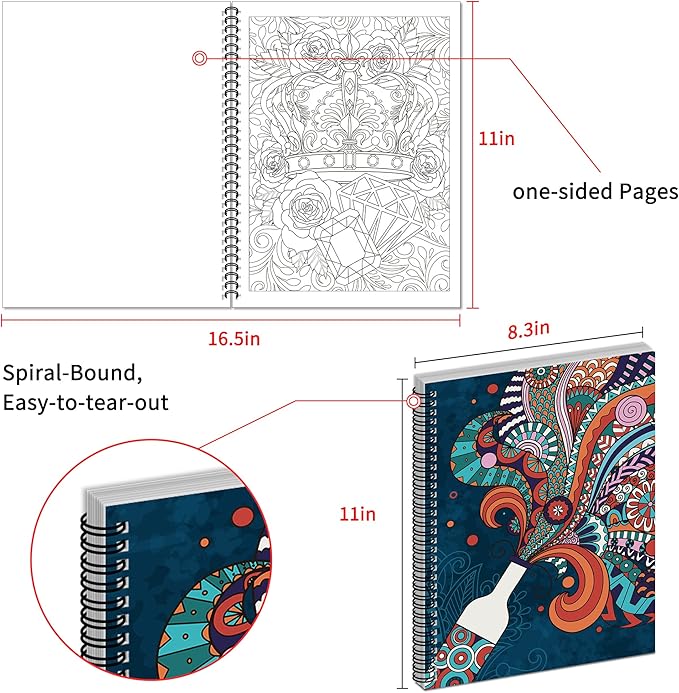 Kalysky Adult Coloring Books Set:3 Coloring Books for Adults Animal Flowers & Other Themes Designs.Coloring Books for Adults to Relax and Relieve Anxiety