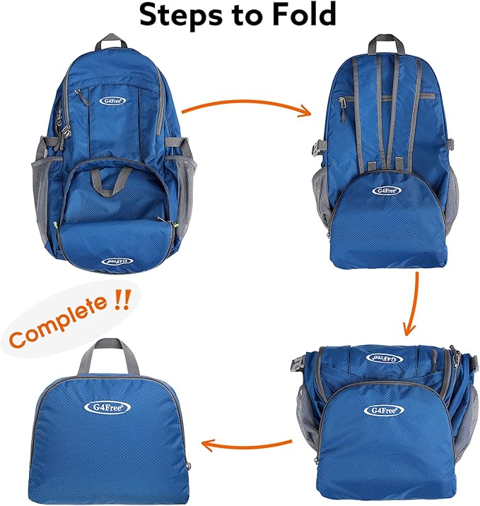 G4Free Lightweight Packable Hiking Backpack, Waterproof Travel Daypack