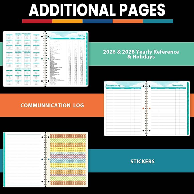 Student Planner 2026-2027 - Academic Planner 2026-2027, July 2026 - June 2027, 11" × 9", Weekly Lesson Planners, Monthly & Weekly School Planners for Middle or High School, Stickers, Week's Goals, Tabs
