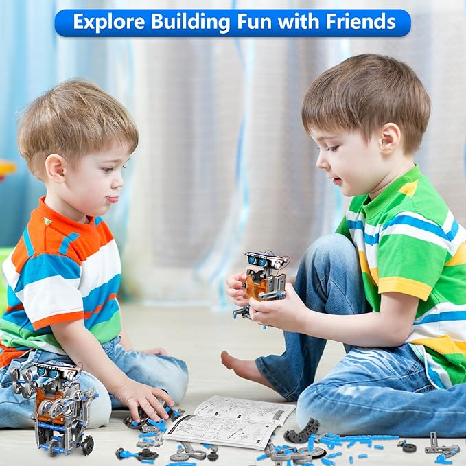 Dioju 13-in-1 Solar Robot Toys for Ages 8 9 10 11 12 Year Old Boys Girls, STEM Science Kits for Kids Age 8-12, Building Experiments Robotics Kit STEM Projects for Kid Christmas Birthday Gifts (Gray)
