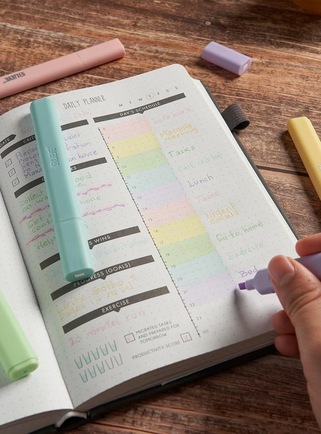 BLIEVE Bible Highlighters No Bleed Through, Chisel Tip, 5 Pack | No Smear, Quick-Dry, Aesthetic Cute Pastel Colors For Bible & Journaling (Candy Edition)