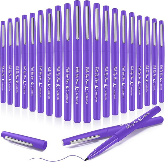 Fuyoooo 20 Pcs Felt Tip Pens 0.7mm Colored Felt Pens Marker Medium Point Journal Planner for Journaling Writing Note Taking Art Office Supplies