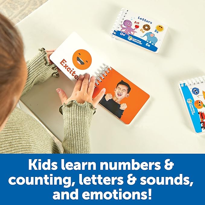 Learning Resources Skill Builders! Preschool Flipbook,3 Pieces, Ages 3+, Library Preschool, Learning Activities, letters, numbers, counting, toddler activity book