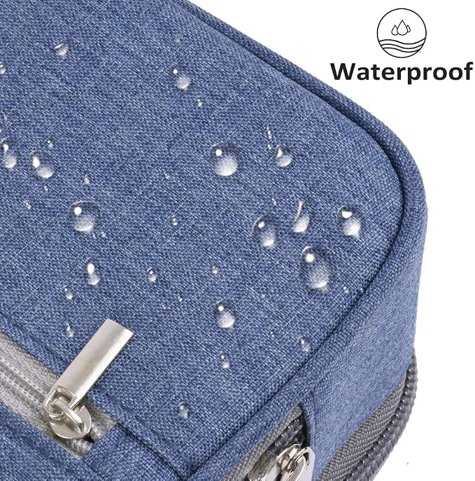 Big Capacity Pencil Case Large Pencil Bag Pouch Pen Case Pencil Marker Holder with High Storage for Office Desk Organizer Supplies Cosmetic Makeup Bag, Blue