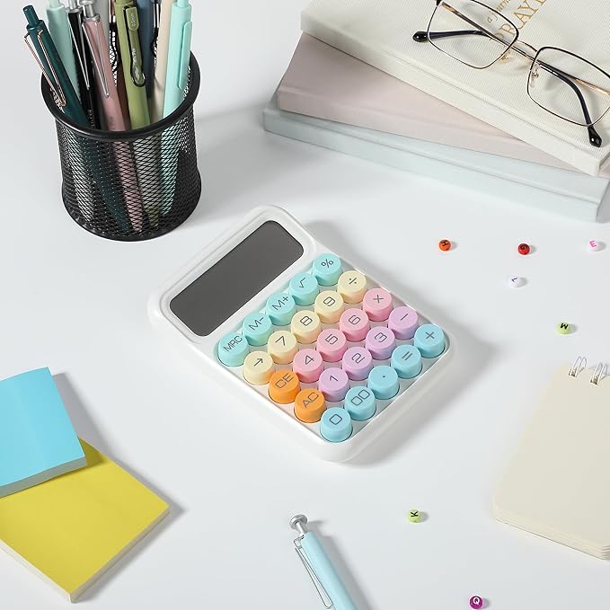 Mr. Pen- Mechanical Switch Calculator, 12 Digit Large LCD Display, Colorful with Big Buttons, Mechanical Switch Calculator for Home, School, Office