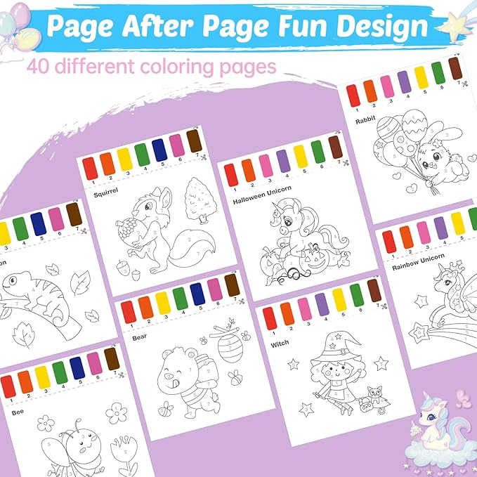 Watercolor Paint Sets for Kid: 2 Pack Water Painting Coloring Book for Toddlers 4-8 Years Old, No Mess Arts and Crafts Drawing Paper Kits for Boys Girls Birthday Gift