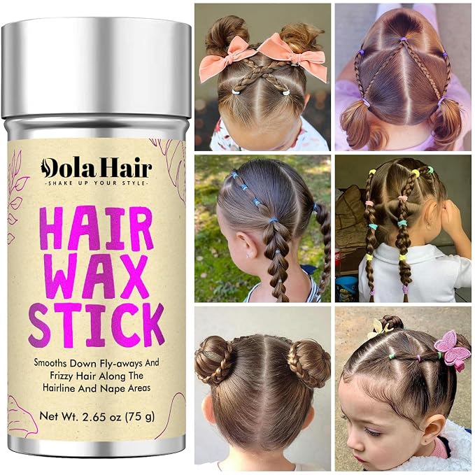 Dolahair Hair Wax Stick for Flyaways, Smoothing, and Slick Back - Hair Pomade for Women and Kids (2 Pack)
