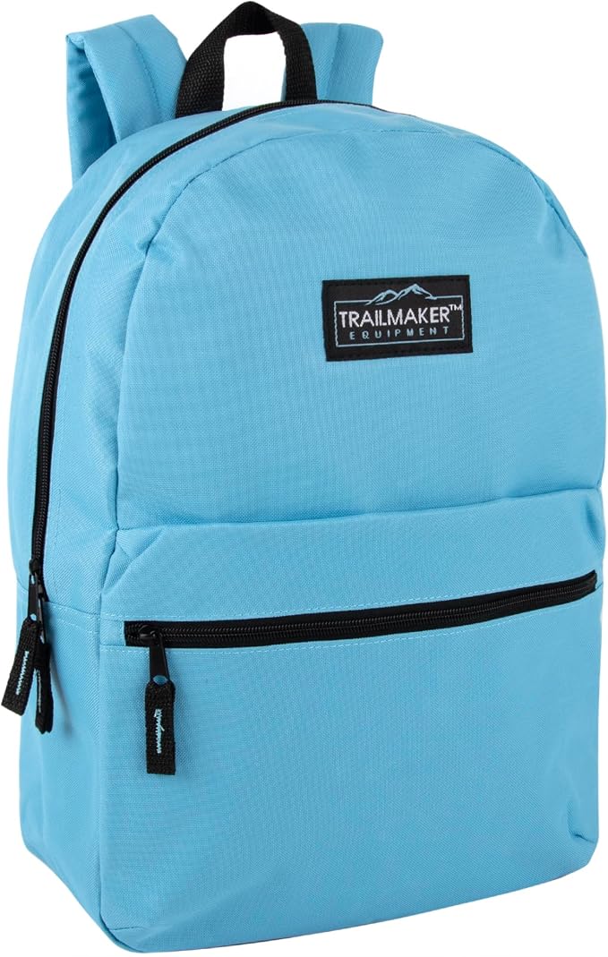 Trail maker 24 Pack- Classic 17 Inch Backpacks in Bulk Wholesale Back Packs for Boys and Girls (Assorted 12 Colors Pack)