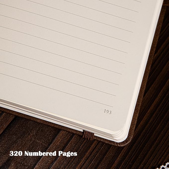 MGGAO Lined Journal Notebook for Women Men, Journals for Writing, A5 Aesthetic College Ruled Notebook for Work, Travel, School,318 Numbered Pages, 5.8”x8.4”