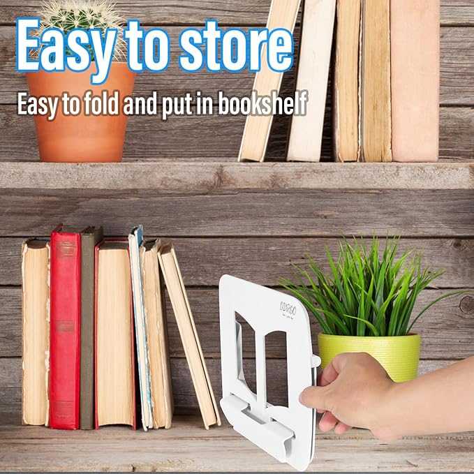 Portable Book Stand HandsFree Cookbook Textbook Book Holder for Kids Reading Pool Gifts Girls Boy Making it Ideal for Multiple uses at Home, School, or Work in White 11.82" * 8.26"