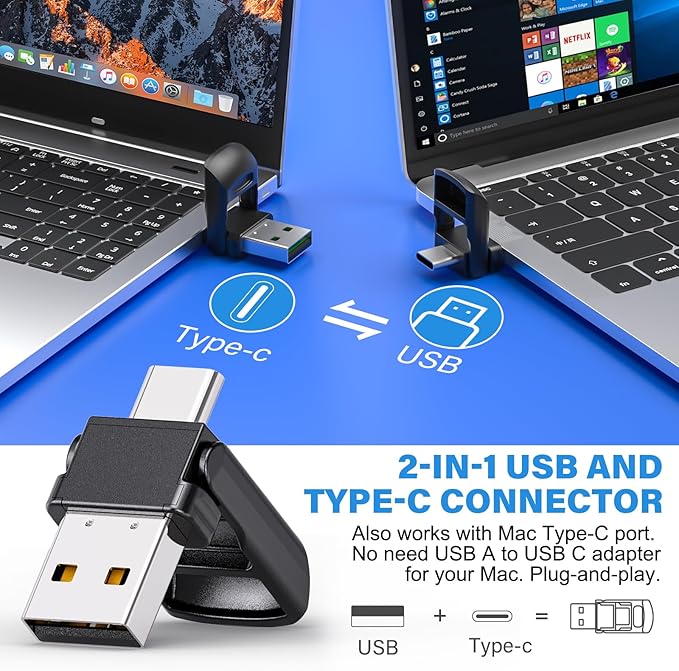Presentation Clicker Wireless Presenter Remote Clicker for 2-in-1 USB Type C Powerpoint Clicker with Clicker, RF 2.4GHz USB C Presentation Remote PPT Slide Advancer for Mac/Google Slide/Keynote
