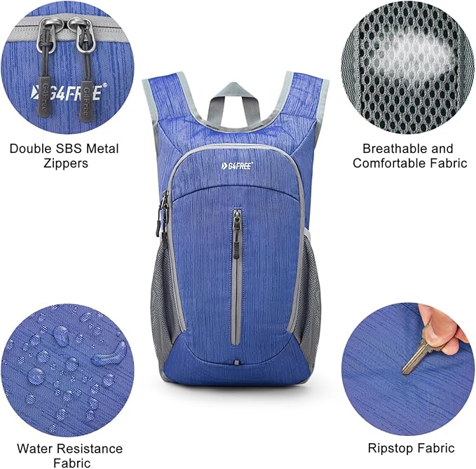 G4Free 10L Hiking Backpack Small Travel Hiking Daypack Lightweight Packable Backpack Casual Foldable Shoulder Bag