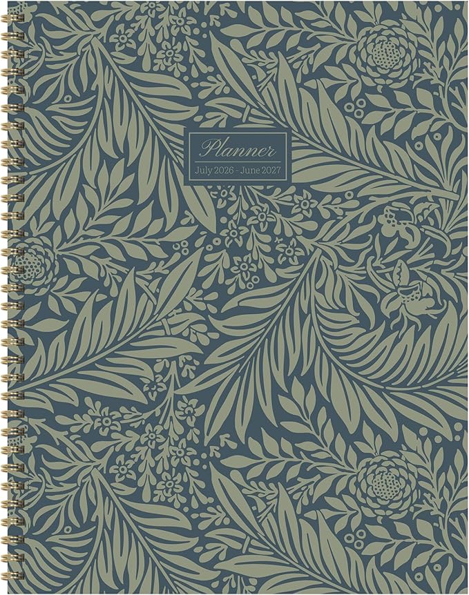 TF Publishing July 2026 - June 2027 Leaf Motif Large Weekly Monthly Planner - 12 Month Academic Planner 2026-2027 with Durable Cover, Thick Uncoated Paper and Planning Stickers - 9in x 11in