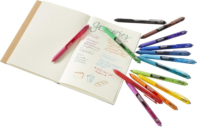 Paper Mate InkJoy Gel Pens, Retractable, Fine Point (0.5mm), Black Ink,Comfortable Grip, Writing, Teacher Supplies, 12 Count (Pack of 12)