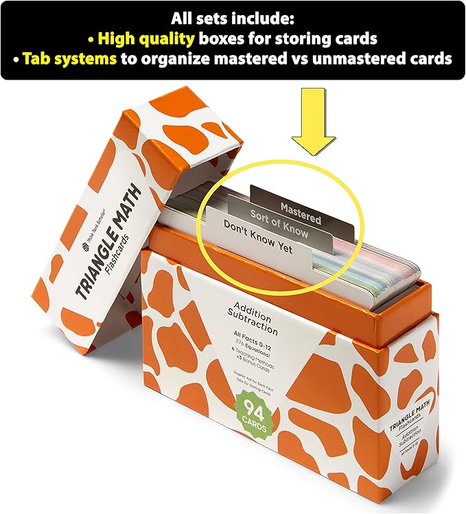Ultimate Addition & Subtraction Math Mastery Flash Cards Bundle: 722 Equations (All Facts 0-12) for Engaging K-3rd Grade Learning - Fact Family & Single-Fact Cards, Color-Coded, Graphic Illustrations