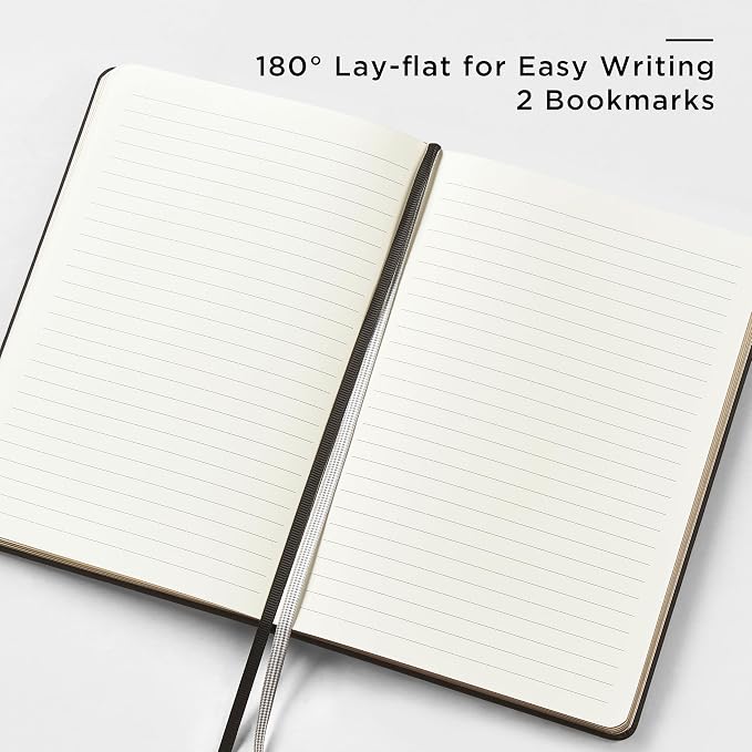 &And Per Se Lined Journal and Pen Set (3 Packs), A5 Leather Hardcover Notebook with Pen & Stationary Set, 160 Pages 100GSM Thick Ruled Paper Journal for Business Work Writing (Black-Blue-Brown)