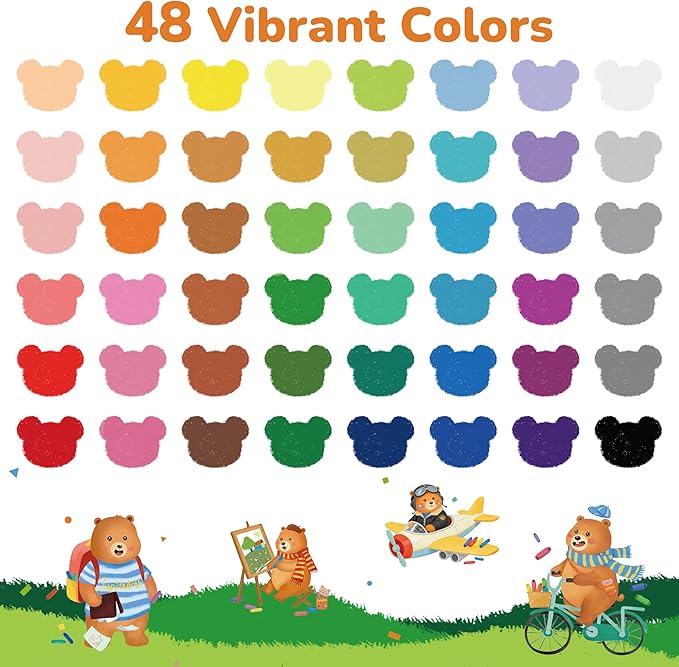 JUPITEARTH 48 Color Twist Crayons for Toddlers 1-3, Silky Crayons for Kids 4-8, Non-Toxic Washable Crayon, Ultra-Silky Easy-Grip Art Supplies, Ideal Coloring Gift for Boys and Girls