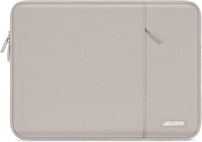 MOSISO Laptop Case 16 inch, 15-15.6 inch Laptop Sleeve Compatible with MacBook Pro 16 M5 M4 M3 M2 M1, HP Acer Dell Lenovo ASUS, Polyester Vertical Computer Sleeve Bag with Pocket, Stone Gray