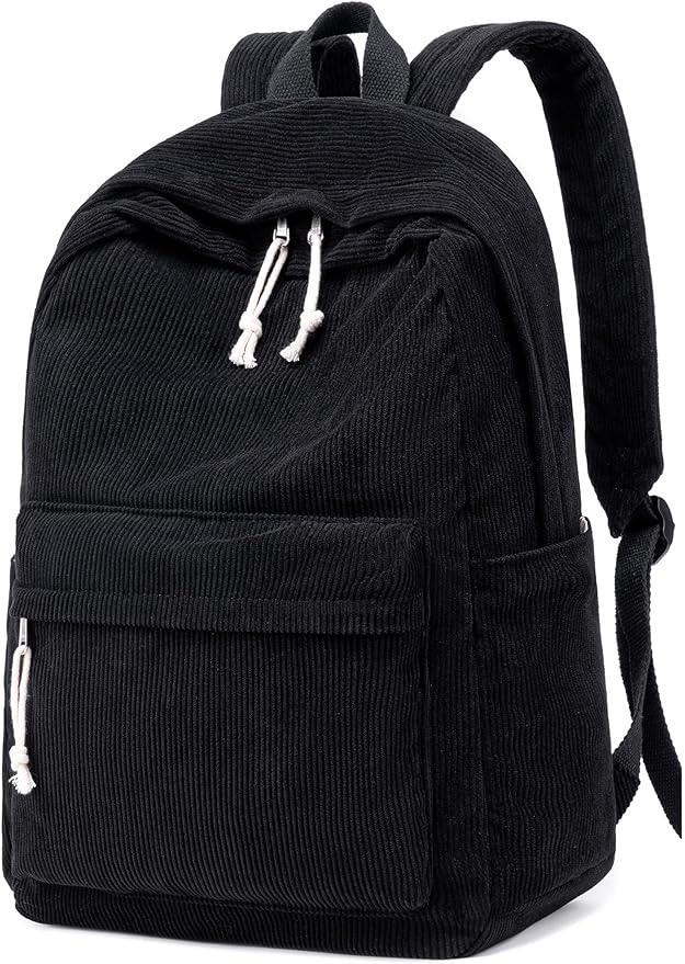 BTOOP School Backpack for Teens Large Corduroy Bookbag Lightweight 15.6 inch Laptop Bag for Girls Women Casual High School College