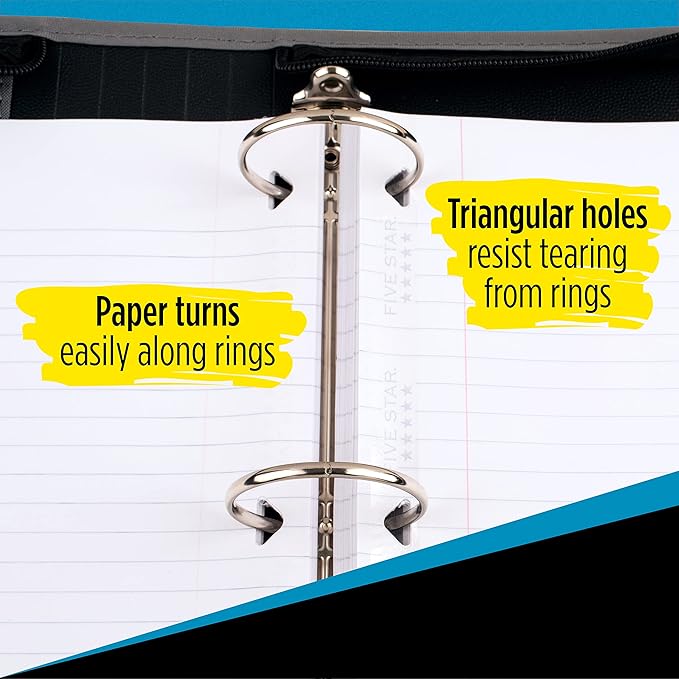 Five Star Loose Leaf Paper, 3 Pack, Notebook Paper, Wide Ruled Filler Paper, Reinforced, 8 x 10.5, 100 Sheets per Pack (38033)