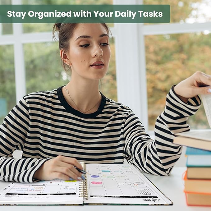 Planner 2026-2027, Hardcover Monthly and Weekly Academic Planner July 2026 - June 2027, Teacher and Student Calendar Agenda Book with Tabs, A4 (8.5" x 11"), Ideal for School and Office, Forest Botanica