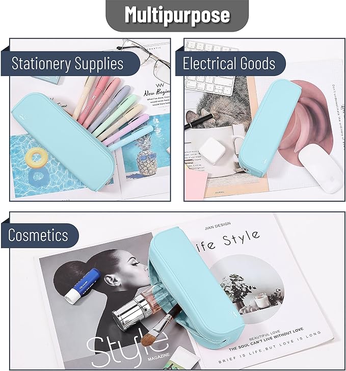 Mr. Pen- Silicone Pencil Case, Aesthetic Pencil Bag for Women, Makeup Pouch, Multifunctional Pouch for Stationery, Cosmetics and Electrical Goods Storage