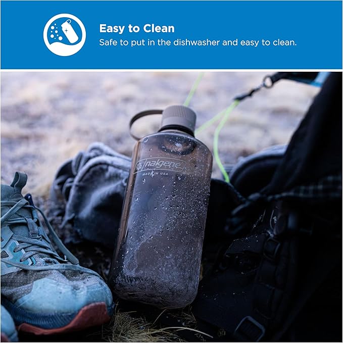 Nalgene 32 oz Narrow Mouth Water Bottle | BPA-Free, Durable & Leak Proof, Lightweight Bottle for Hiking, Gym & Travel, Mocha