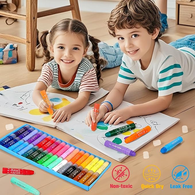 Tempera Paint Sticks For Kids 2-4, 36 Assorted Colors Washable Paint Set, Back to School Art Supplies for Toddler 1-3, Ideal Basket Stuffers for Boys Girls