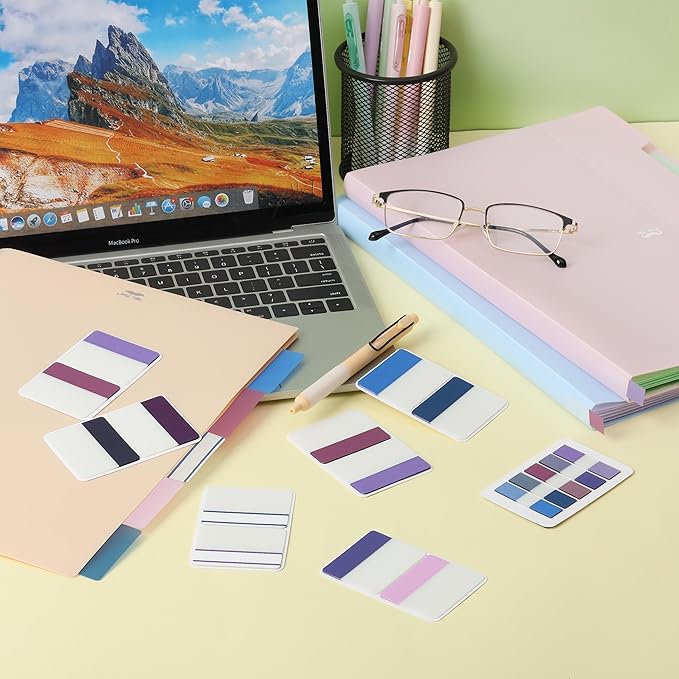 Mr. Pen- Sticky Index Tabs, 500 Pcs, 21 Sets, Colorful, Writable Colored Pages Markers Labels for Reading Notes, Books, Binders, Notebook, Folders and Classify Files, Water-Resistant