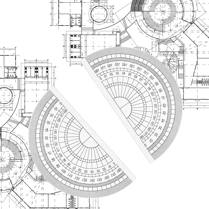 100 Pcs 4 Inch Clear Plastic Protractor Bulk Math Protractors Set 180 Degrees Geometry Drafting Tools for Classroom Industry Office Back to School Supplies
