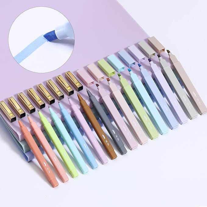 Mr. Pen- Aesthetic Highlighters and Ballpoint Pens No Bleed, 16 Pack, Pastel Colors, Bible Highlighters and Pens No Bleed, Fast Dry and No Smear for Bible Journaling, Planner, School Supplies