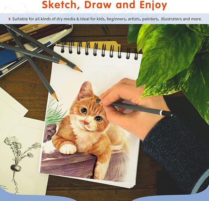 FIXSMITH 5.5"X8.5" Sketch Book | 160 Sheets (68 lb/100gsm) | 2 Pack Sketchbooks | Top Spiral Bound Artist Sketch Pad | Acid Free Drawing Pad | Ideal for Kids,Beginners,Artists &Painters | Bright White