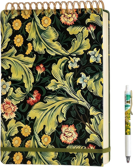 Top Spiral Notebook 8.5x11,Flip Notebook,Top Steno Notepad 240 Pages, College Ruled, Hardcover Top Bound Notebook, Left-Handed,Spiral Notepads for women,Work,Office back to school supplies Carnation