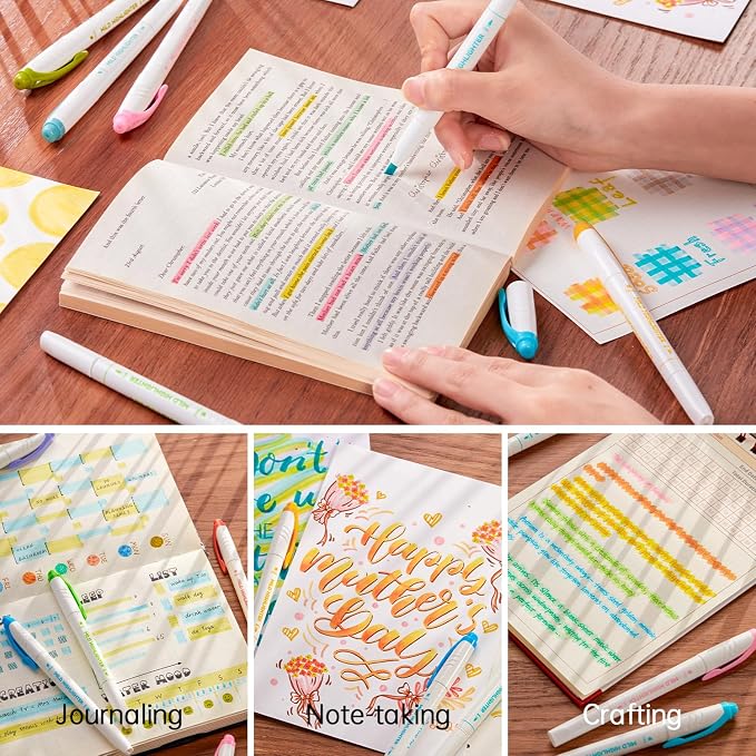 Shuttle Art 30 Colors Highlighters, Pastel Highlighter Pens Assorted Colors, Dual Tip Mild Color Markers, Perfect for Adults Teachers Students Underlining, Highlighting for Home School Office