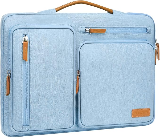 MOSISO 360 Protective Laptop Case 16 inch, 15-15.6 inch Laptop Sleeve Compatible with MacBook Pro 16, HP Acer Dell Lenovo ASUS, Side Open Carrying Case with 4 Zipper Pockets&Handle, Air Blue