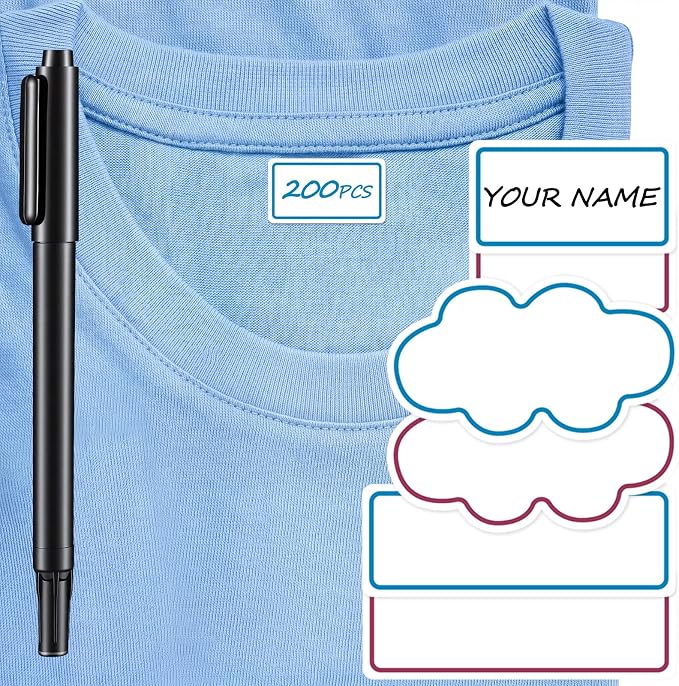 232 Pcs Write-on Iron-on Clothing Labels for Nursing Home | Fabric Labels Washable Writable Iron-on Name Tags Not Regular Stickers for Senior Care Back to School College Laundry Dorms