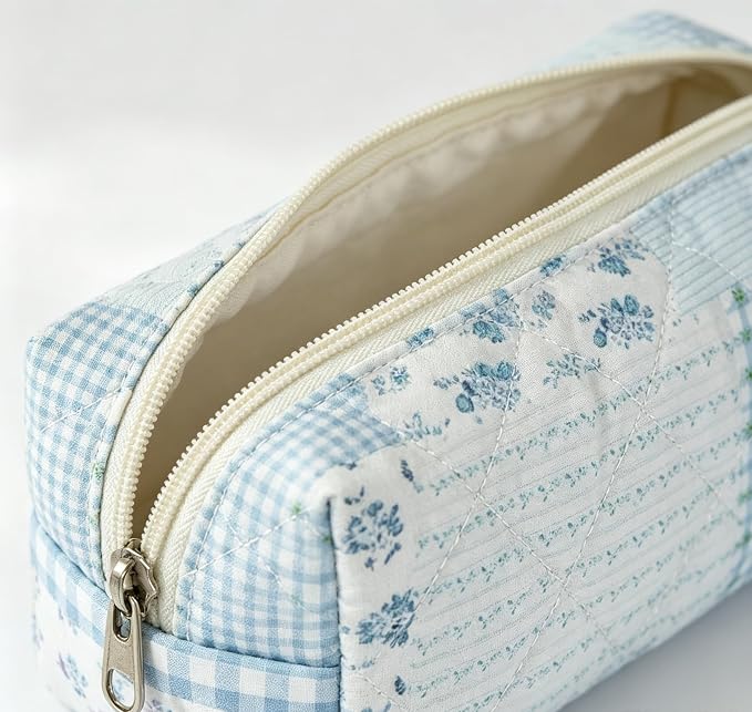 Pencil Case, Pencil Pouch for Women, Pencil Case Small, Pencil Pouch Aesthetic (Trend floral blue)
