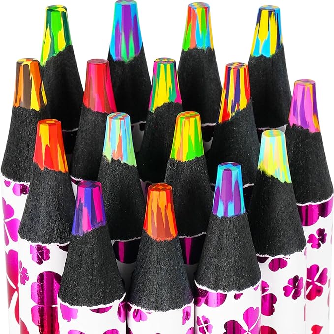 nsxsu Art Supplies for Kids Teens Adults, 16 Rainbow Pencils Drawing Supplies, Jumbo Multi Colored Pencils for Sketching Drawing, Tween Girls Trendy Stuff Birthday Party Favor Crafts for Boys 6-12