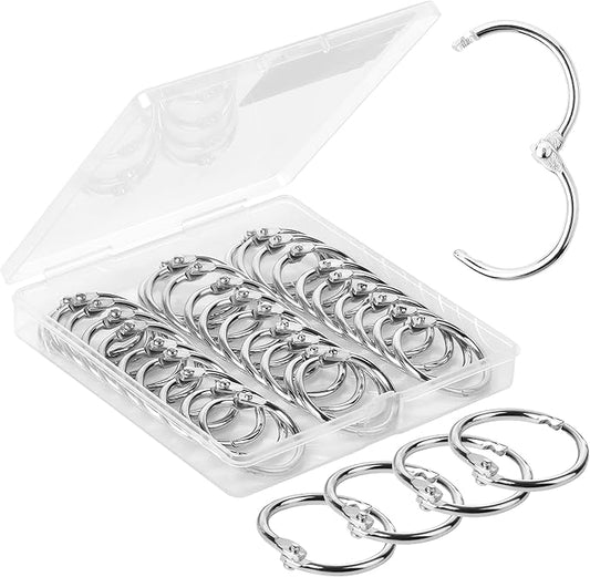 Mr. Pen- Loose Leaf Binder Book Rings, 1 Inch, 40 Pack, Metal Binder Rings for Index Cards, Keychains, School, Home, Office, Silver