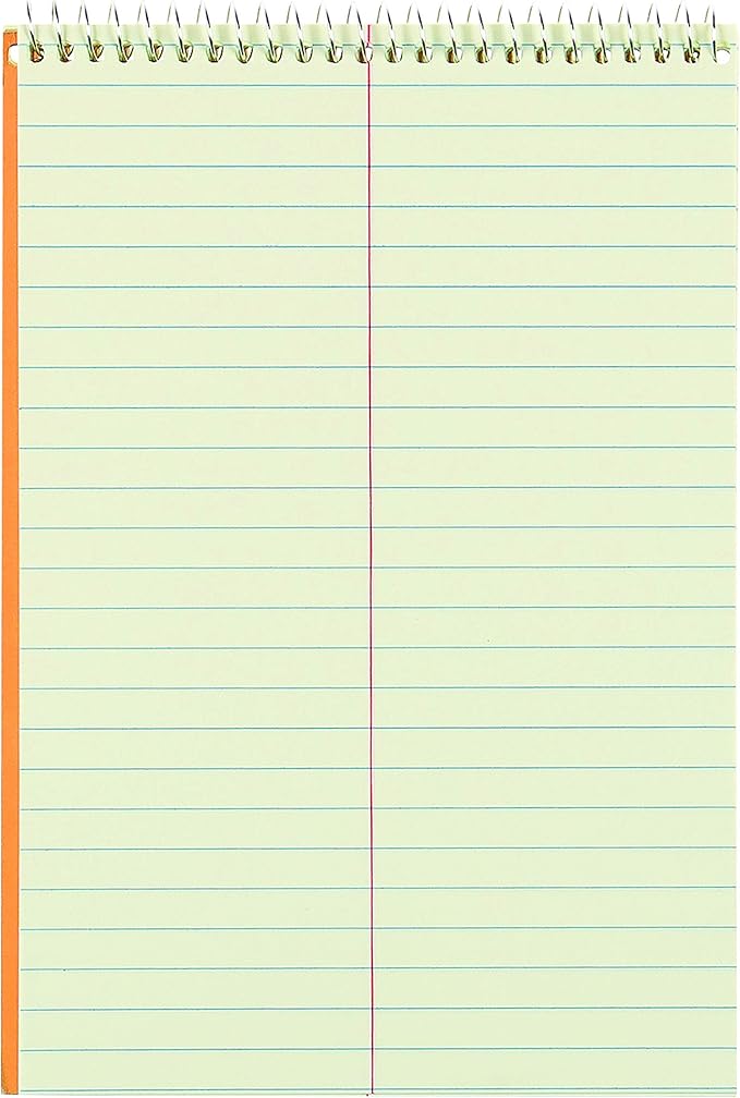 National Brown Board Cover Steno Notebook, Gregg Ruling, Green Eye-Ease Paper, 80 Sheets, 6 x 9.25 x 6 inches, Pack of 12 (36746-12)