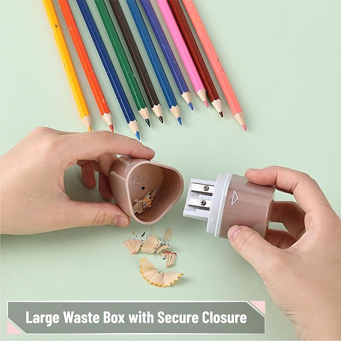 Mr. Pen- Pencil Sharpeners Manual, 3 Pack, 3 Holes, Colorful
